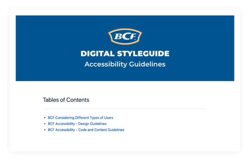 BCF Cover for Accessibility Guidelines